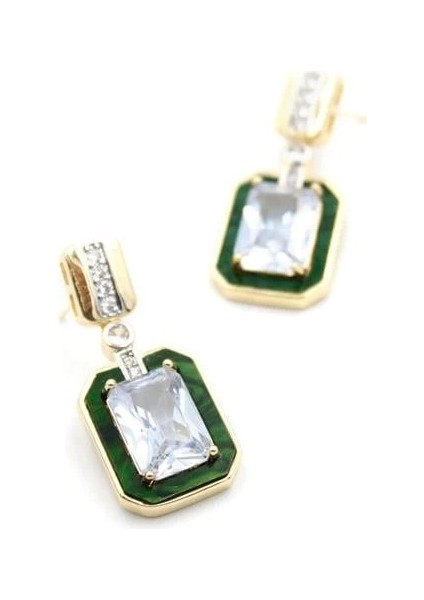 Taşlı Küpe - Altın