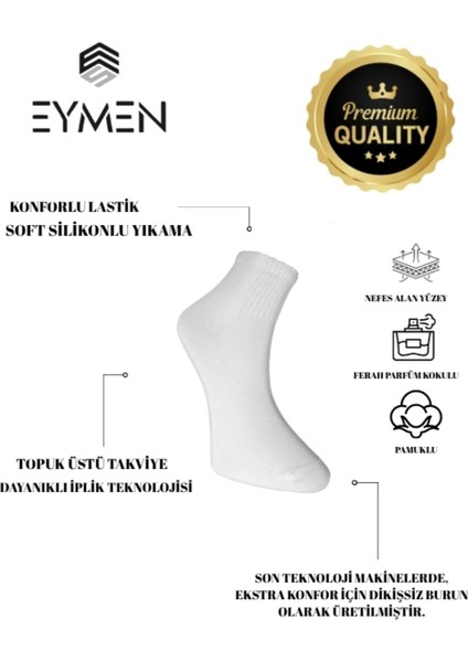 6'lı Paket Unisex Kolej & Tenis Çorabı Düz Renk Kısa Beyaz | Pamuklu (Kadın & Erkek) fiyatları