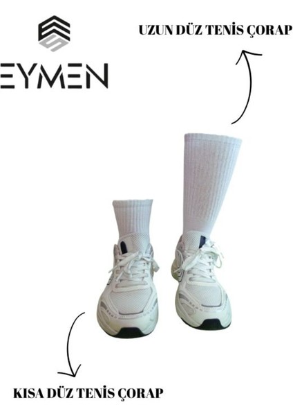 6'lı Paket Unisex Kolej & Tenis Çorabı Düz Renk Kısa Beyaz | Pamuklu (Kadın & Erkek) fırsatları