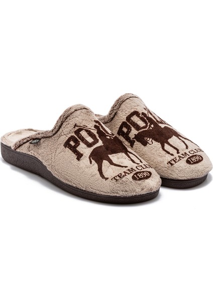 Polo Erkek Ev Terliği Kahverengi 41/46