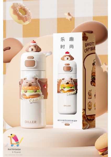 Diller 480 ml Tek Kapak Çift Kullanım Pipetli & Rahat Içim Termos Bilek Askılı Termos fırsatları