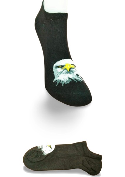 Siyah Beyaz Kartal Desenli Sportif Unisex Kısa Bilek Çorap Yazlık 1 Çift fiyatları