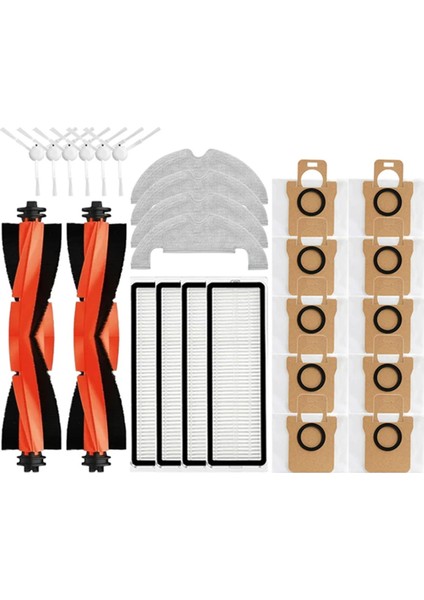 Robot Vakum X10 Temizleyici Parçaları Ana Yan Fırça Hepa Filtre Paspas Bezi Toz Torbası Aksesuarları (Yurt Dışından)