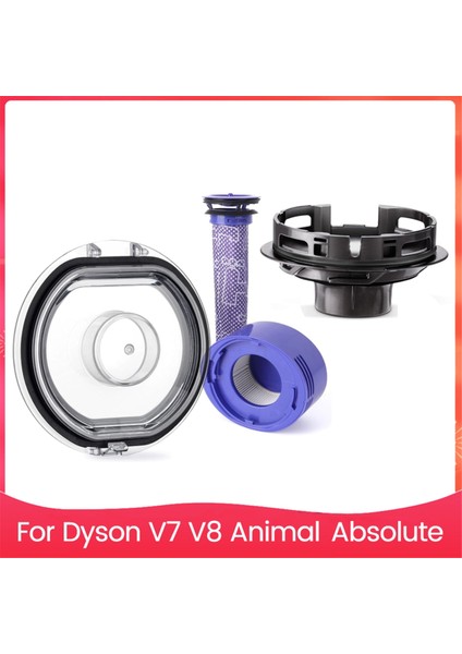 Motor Kapağı ve Filtre Toz Haznesi Kapağı V7 V8 Kablosuz Vakum Ataşmanları Kovası Için Yedek Parça (Yurt Dışından)