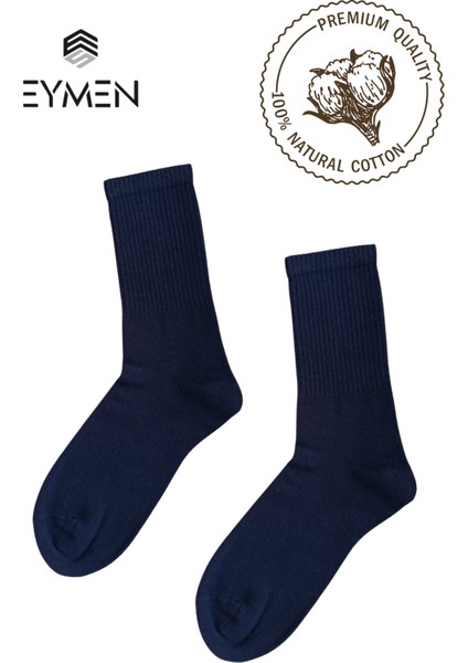 6'lı Paket Unisex Kolej & Tenis Çorabı Düz Renk Lacivert | Pamuklu Uzun (Kadın & Erkek) modelleri