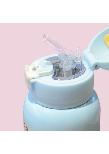 Pembe Renk Premium Paslanmaz Çelik Figürlü Askılı Çocuk Termos, 500 Ml, ( 24+ Ay)