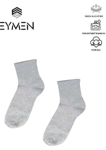6'lı Paket Unisex Kolej & Tenis Çorabı Düz Renk Kısa Gri | Pamuklu (Kadın & Erkek) modelleri