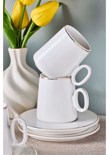 Pure 6 Kişilik Porselen Kahve Fincanı Takımı modelleri