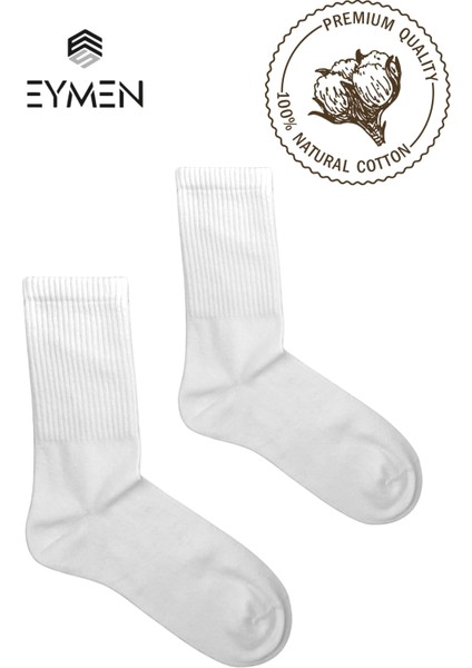 6'lı Paket Unisex Kolej & Tenis Çorabı Düz Renk Beyaz | Pamuklu Uzun (Kadın & Erkek) fiyatları