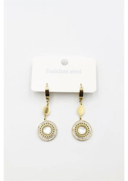 Taşlı Küpe - Altın