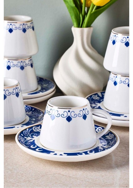 Mavi Ege 6 Kişilik Porselen Kahve Fincanı Takımı modelleri