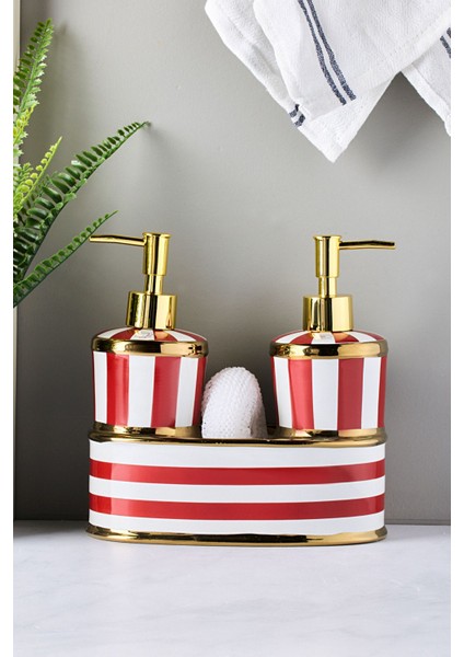 Maura Rossa 2'li Porselen Sıvı Sabunluk