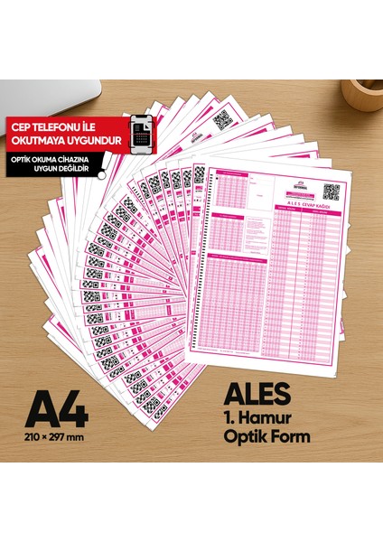 Ales Deneme Sınavları için 500 Adet (80.gr) Optik Form fiyatları