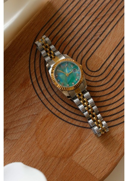 Verona Çelik Gold&silver Kadın Kol Saati(Içi Yeşil) modelleri