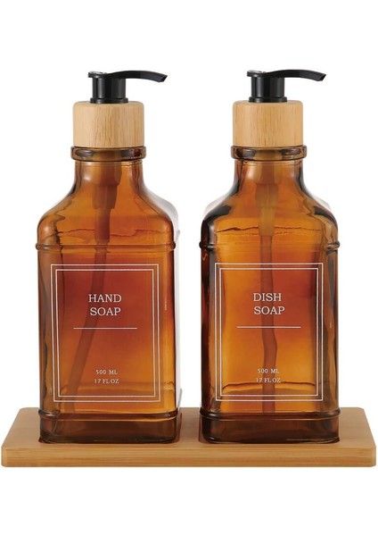 Rogan Amber 2 Li Bambu Tepsili Sıvı Sabunluk Seti fırsatları