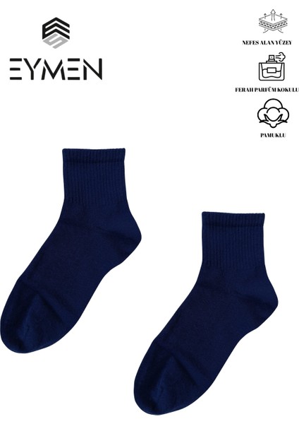 6'lı Paket Unisex Kolej & Tenis Çorabı Düz Renk Kısa Lacivert | Pamuklu (Kadın & Erkek) modelleri
