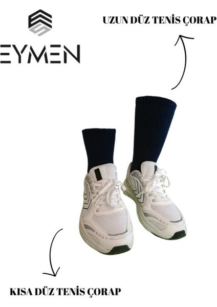 6'lı Paket Unisex Kolej & Tenis Çorabı Düz Renk Kısa Lacivert | Pamuklu (Kadın & Erkek) fırsatları