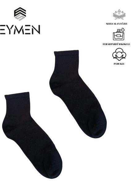 6'lı Paket Unisex Kolej & Tenis Çorabı Düz Renk Kısa Siyah | Pamuklu (Kadın & Erkek) fırsatları