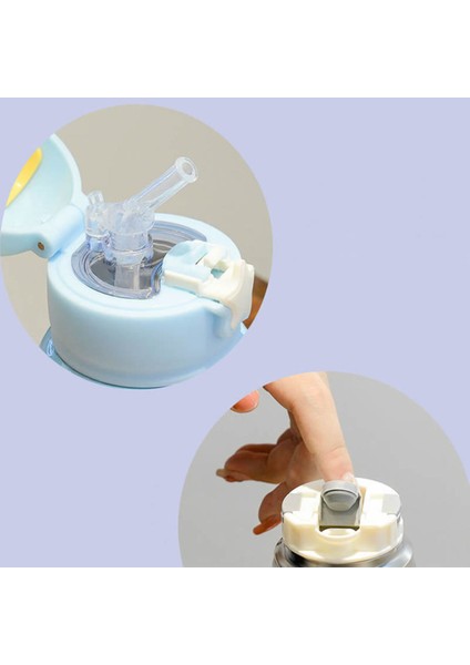 Mavi Renk Premium Paslanmaz Çelik Figürlü Askılı Çocuk Termos, 500 Ml, ( 24+ Ay)