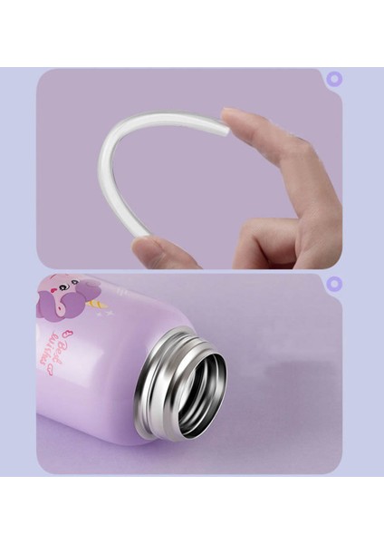 Mavi Renk Premium Paslanmaz Çelik Figürlü Askılı Çocuk Termos, 500 Ml, ( 24+ Ay)