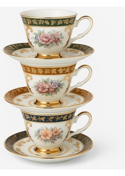Pearl Flowers Mix 6lı Kahve Fincan Seti 150ML