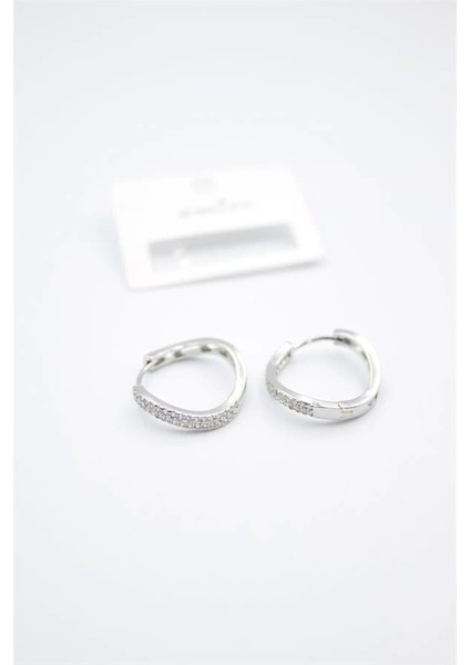 Taşlı Halka Küpe - Gümüş fiyatları