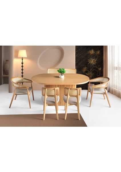 Nordik Iskandinav Natural Ahşap Masa Sandalye Takımı 90X160 fiyatları