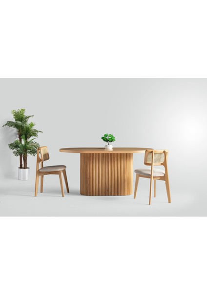 Nordik Iskandinav Natural Ahşap Masa Sandalye Takımı 90X160 indirimleri