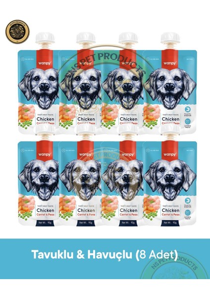 Tavuklu Ve Havuçlu Köpek Et Ezmesi 8'li – 90 g × 8 Paket