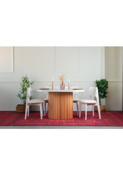 Niyegara Iskandinav Natural Ahşap Masa Sandalye Takımı 90X130 modelleri