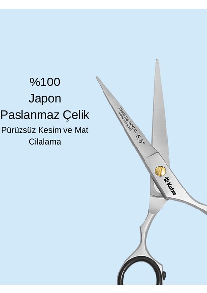 Profesyonel Saç Kesim Makası 5.5 inç Jilet Keskinliği Berber Makası Japon Paslanmaz Çelik Elle Bilenmiş modelleri