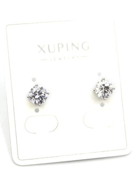 Büyük Boy Tek Taş Küpe - Gümüş fiyatları