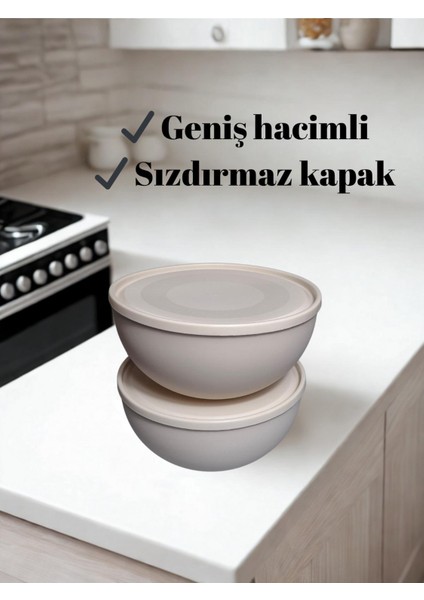 Geniş Hacimli ve Sızdırmaz Kapaklı Saklama Kabı - Pratik ve Dayanıklıkrem Rengi
