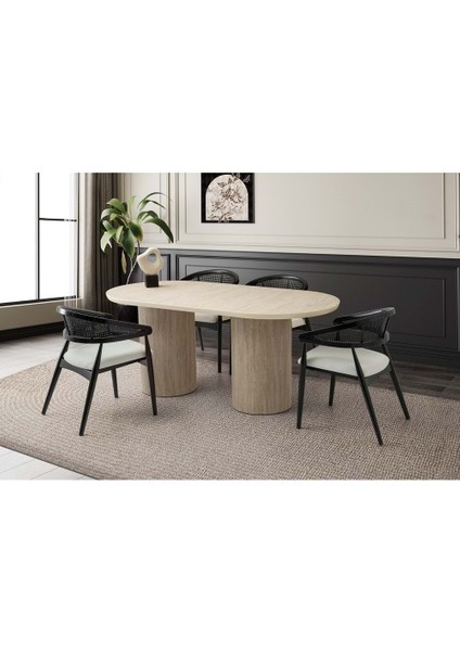 Mobilgen Sidon 4 Adet Gazel Sandalye Orkide Masa Takımı