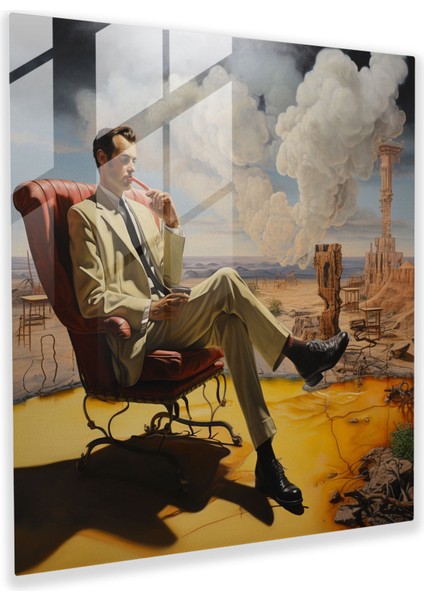 Sürrealist Rüya Gibi Dünya Cam Tablo - Pulp Fiction Hayal Gücü Ev Dekorasyonu Cam Sanatı