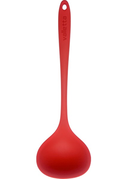 Tekli Isıya Dayanıklı Yanmaz Yapışmaz Silikon Geniş Servis Kepçe Kırmızı