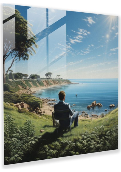 Pink Floyd Cam Tablo - Wish You Were Here Manzara - Duvar Dekorasyonu Modern Sanat