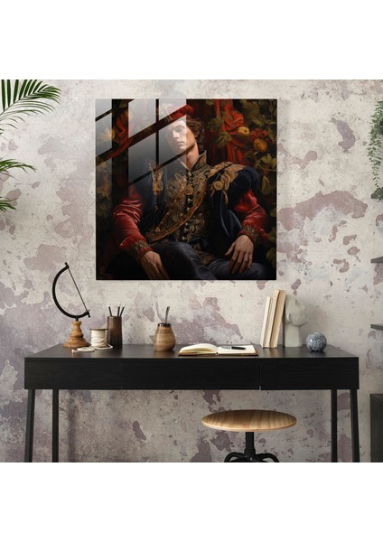 Regal Rönesans Cam Tablo - Portre Zengin Renkler Duvar Dekorasyonu modelleri