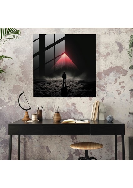 Pink Floyd Cam Tablo - Ayın Karanlık Yüzü Silüeti - Pink Floyd Albüm Kapağı Duvar Dekorasyonu Modern Sanat fiyatları
