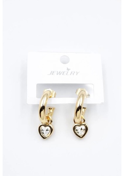 Kalp Halka Küpe - Beyaz fiyatları