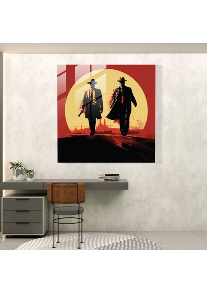 Korku Hikayeleri Cam Tablo - Pulp Fiction Modern Sanat Illüstrasyon Cam Duvar Sanatı fiyatları