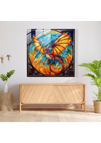 Pokemon Cam Tablo - Vitray Charizard - Pokemon Charizard Cam Tablo modelleri
