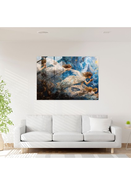 Cennet Melekleri Cam Tablo Ev Dekorasyonu - Pre-Raphaelite Brotherhood Modern Sanat Cam Tablo fiyatları