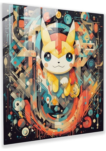 Pokemon Geometrik Soyut Cam Tablo - Yaratıcı Ruh Cam Sanatı Ev Dekorasyonu