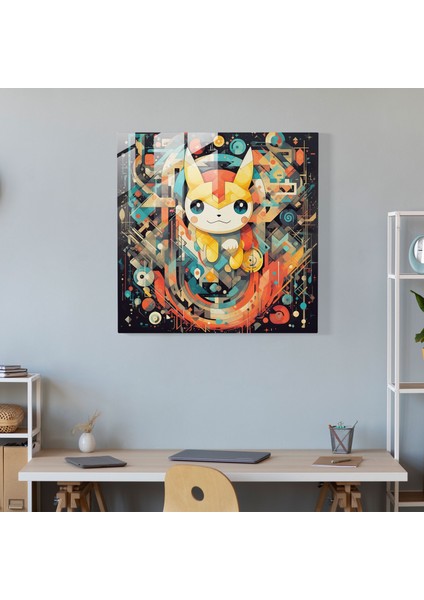 Pokemon Geometrik Soyut Cam Tablo - Yaratıcı Ruh Cam Sanatı Ev Dekorasyonu fiyatları