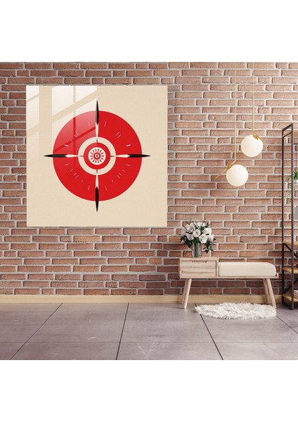 Kırmızı Kızılderili Sembolü Cam Tablo - Zarif ve Şık Tasarım fiyatları