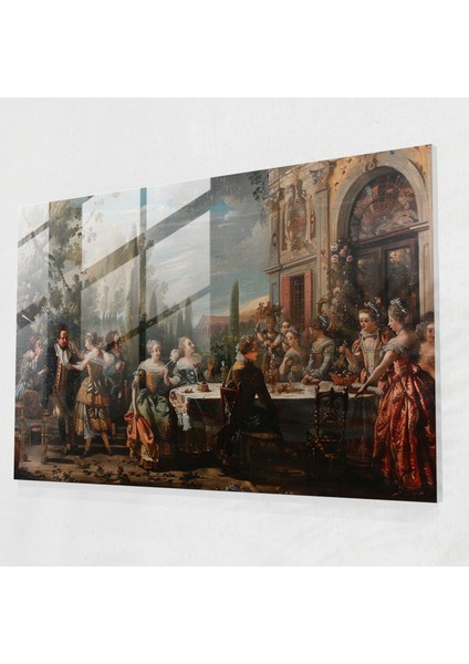 Rokoko Tarzı Tablo Ev Dekorasyonu - Rokoko Tarzı Tablo Duvar Dekorasyonu Cam Tablo Sanatı