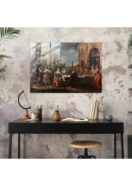 Rokoko Tarzı Tablo Ev Dekorasyonu - Rokoko Tarzı Tablo Duvar Dekorasyonu Cam Tablo Sanatı modelleri