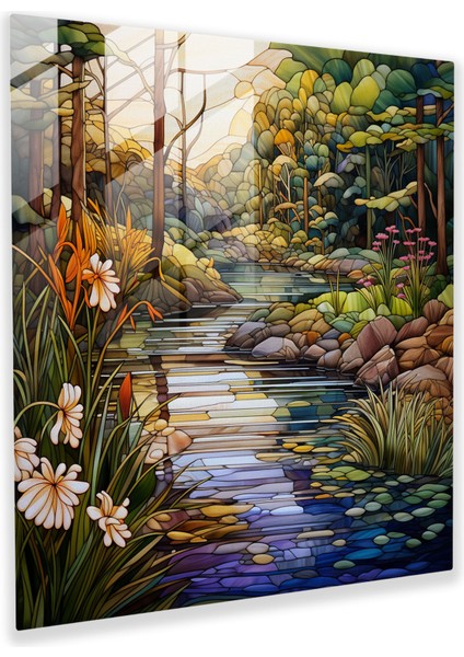 Huzur Veren Papirüs Cam Duvar Sanatı - Papirüs Cam Tablo Duvar Dekorasyonu