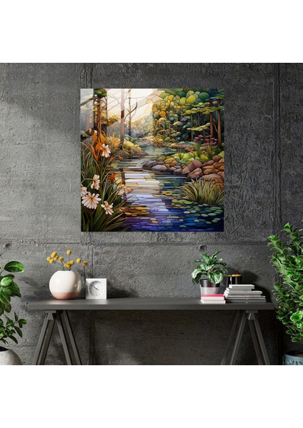 Huzur Veren Papirüs Cam Duvar Sanatı - Papirüs Cam Tablo Duvar Dekorasyonu fiyatları